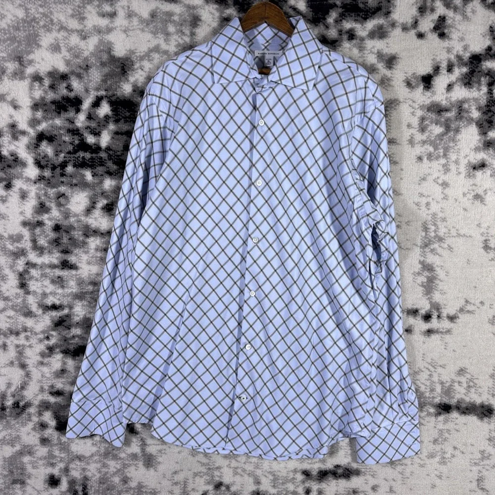 Banana Republic Dress Shirt‎ Mens Size 17.5 Diamond Formal Wedding Dressy